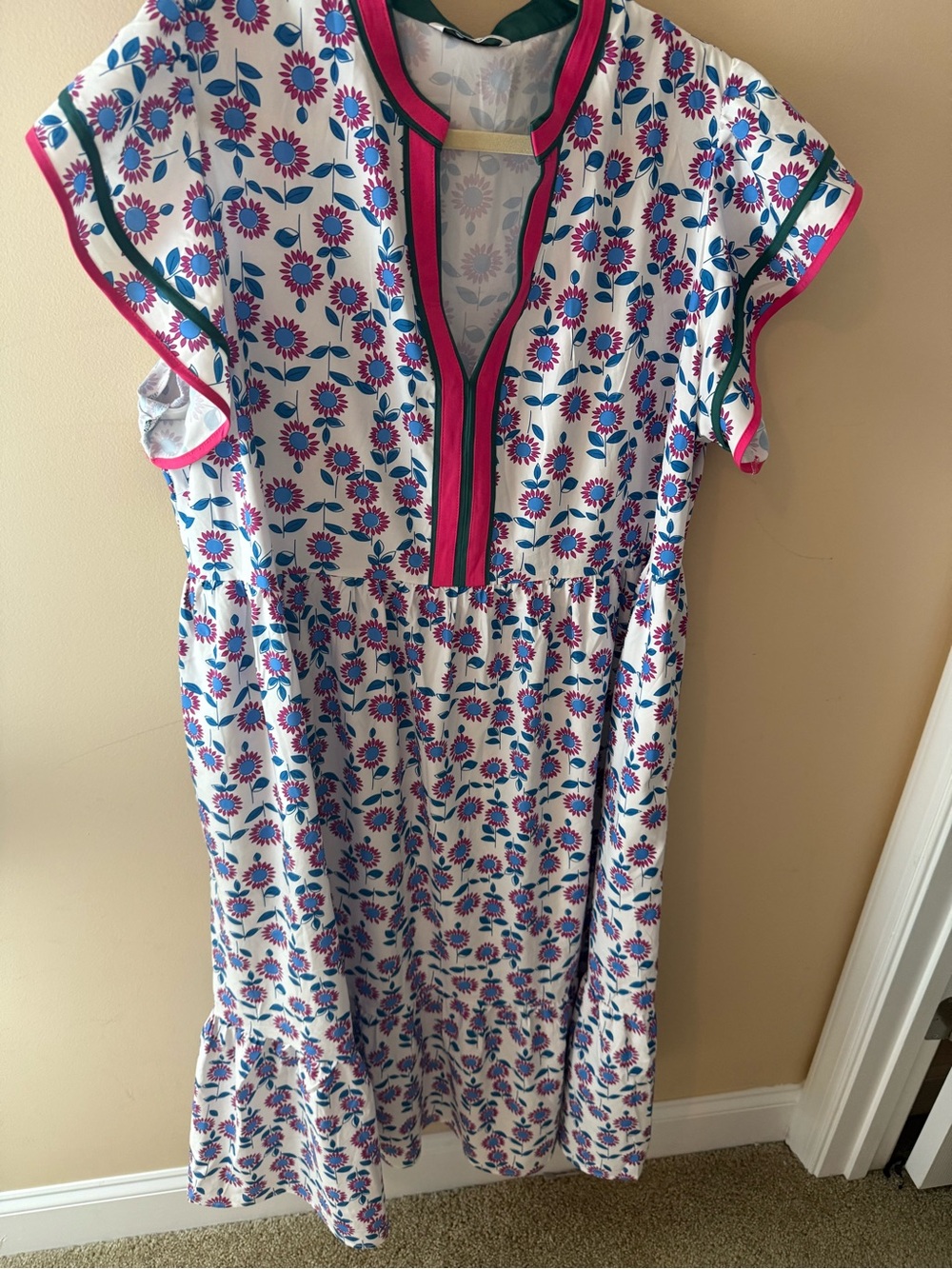 Wenrine blockprint blossom Midi Dress size XXL